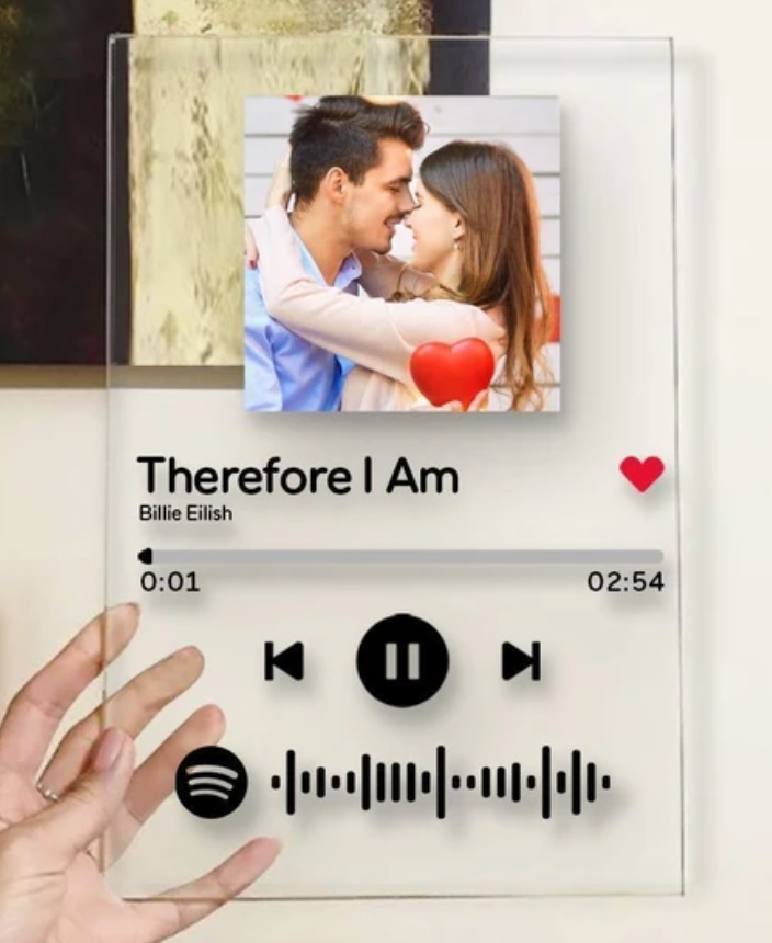 Targhetta Spotify in Plexiglass con Codice Spotify e Foto